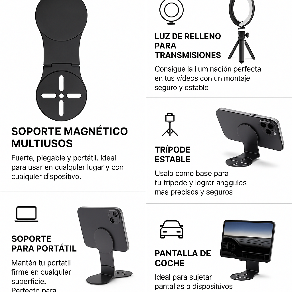 MagPorta Sencillo – Soporte Magnético Compacto y Versátil